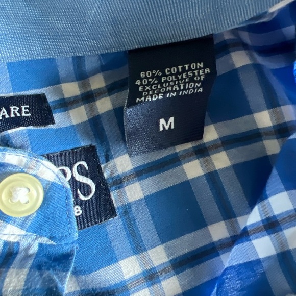 Chaps Men’s L/S Blue/white Plaid Button Up Size M - Picture 12 of 13